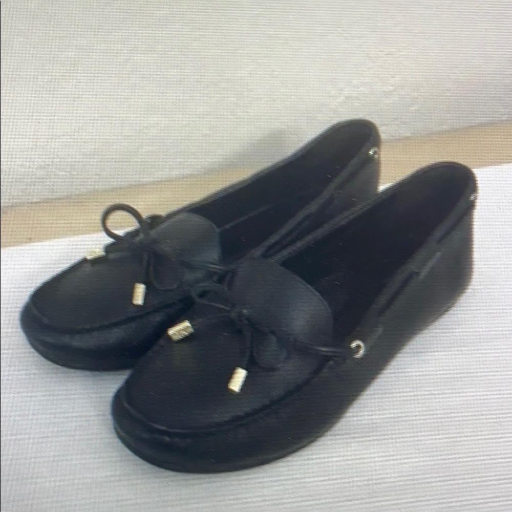 Black Leather Loafers for Women